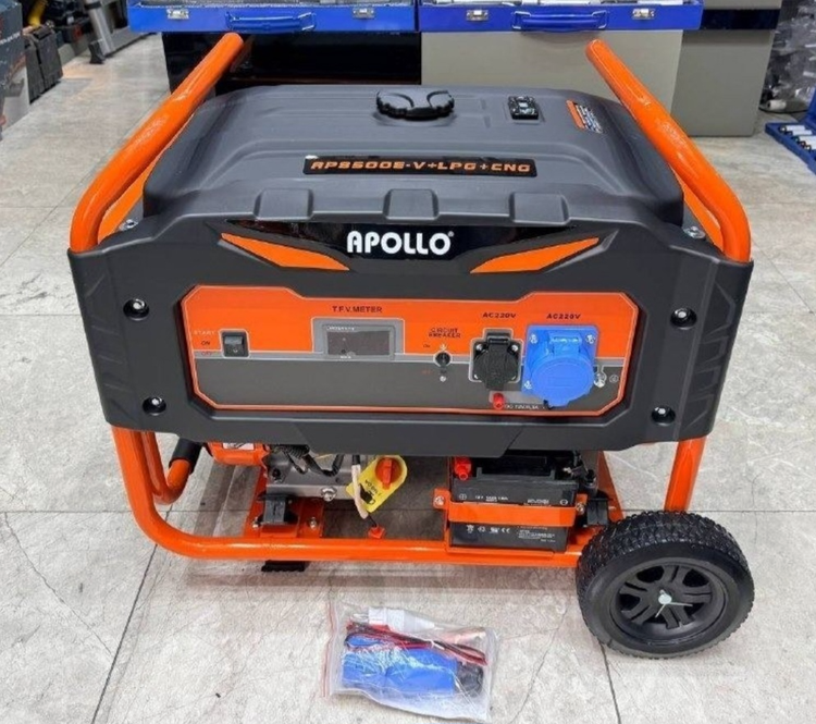موتور برق 8.5 کیلووات سه گانه سوز استارتی APOLLO مدل AP8500E-V+LPG+CNG