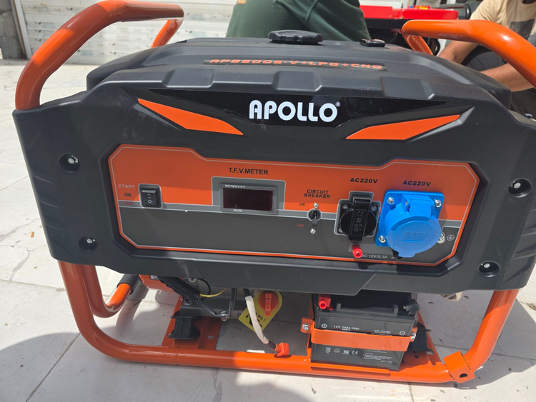 موتور برق 8.5 کیلووات سه گانه سوز استارتی APOLLO مدل AP8500E-V+LPG+CNG